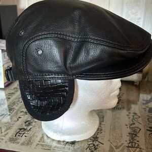 Vintage Ricardo Beverly Hills BH Sheepskin Snap Button Flap Cap Hat adjustable